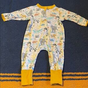 Hoobies Safari Print Kids One Piece with Yellow Accents